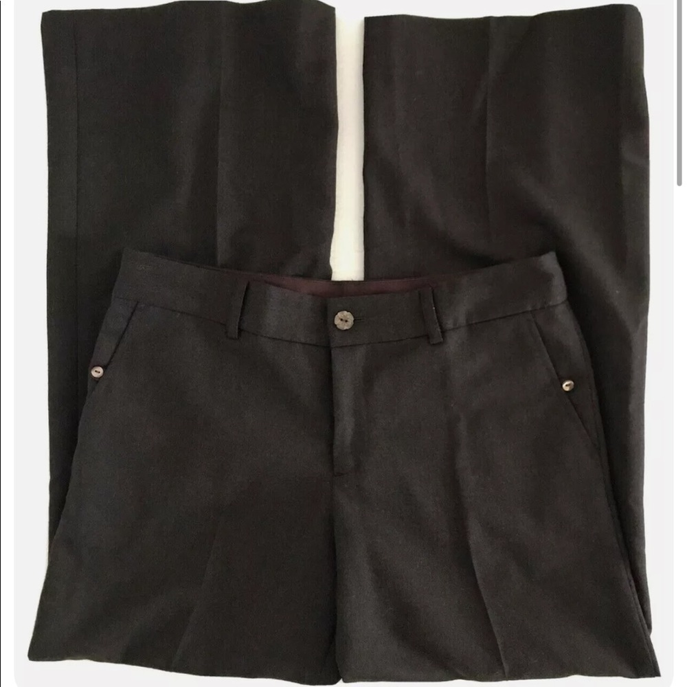Rebecca Taylor | Wool Trouser Womens Size 8 Brown Bootleg Career Dress Pants